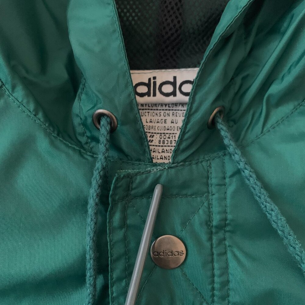 Vintage Y2K Adidas Windbreaker Technical Jacket Coat Green Streetwear Activewear - Picture 9 of 14